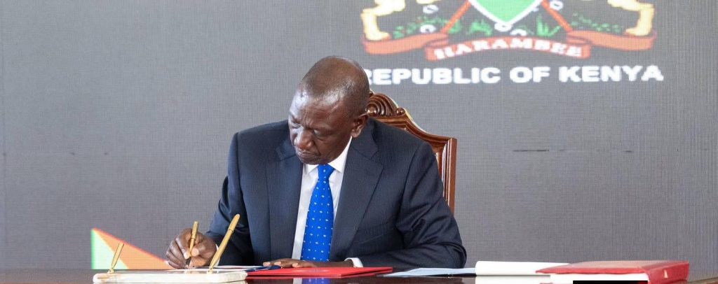 President Ruto assenting to the National Infrastructure Fund Bill.