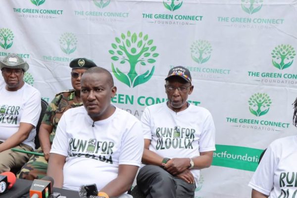 PS Irrigation, Ephantus Kimotho during a press briefing about Run for Oloolua conservation initiative. Photo by Obegi Malack