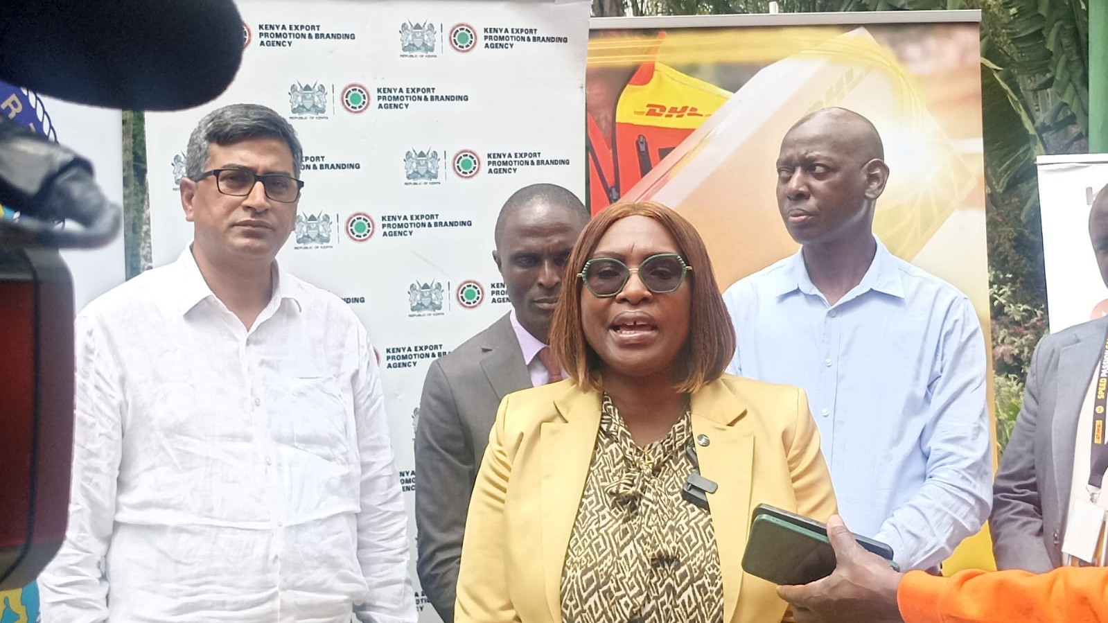 1 / 1 – Kenya Export Promotion and Branding Agency (Keproba) CEO Floice Mukabana speaking to the press after their forum on Wednesday..